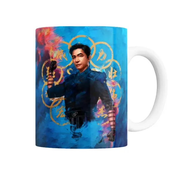 Taza de Cerámica Shang Chi Diseño Pintura Kanji