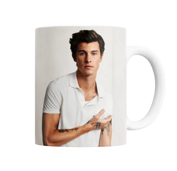 Taza de Cerámica Shawn Mendes Foto Camiseta Blanca