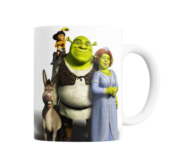 Taza de Cerámica Shrek Burro Gato con Botas Fiona