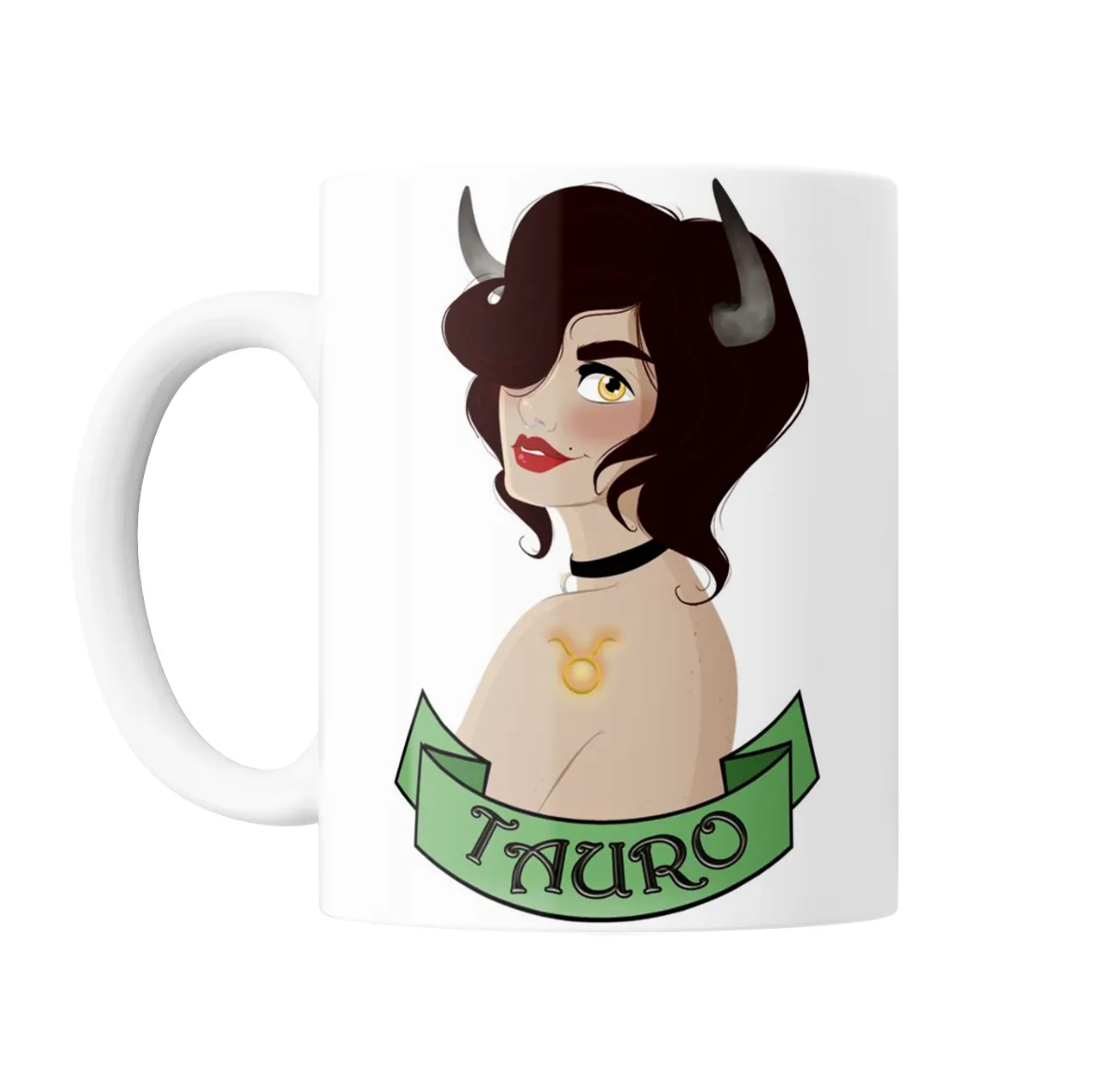 Taza de Cerámica Signos Zodiacales Tauro Chica con Cuernos - vista 2