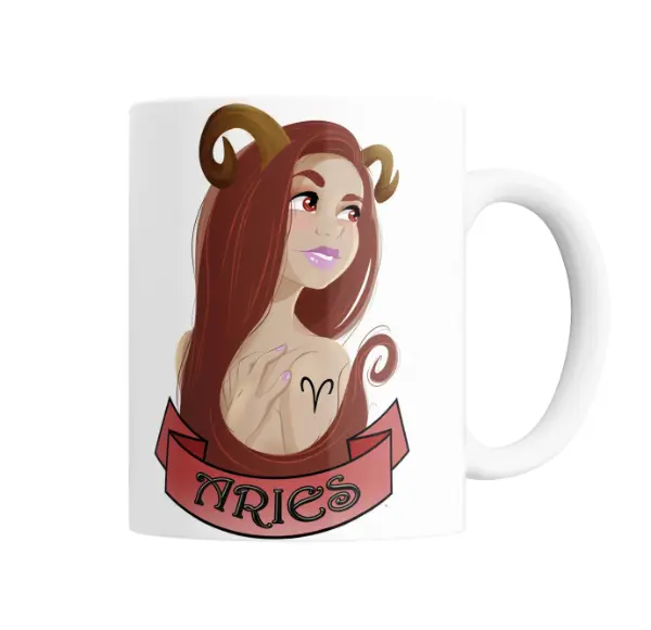 Taza de Cerámica Signos Zodiacales Aries Chica