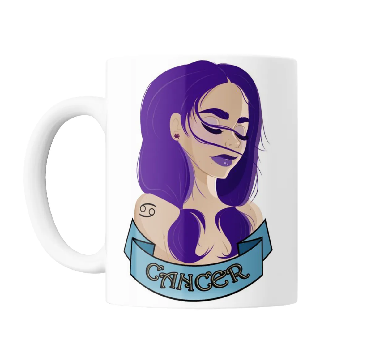 Taza de Cerámica Signos Zodiacales Cáncer Chica Violeta - vista 2