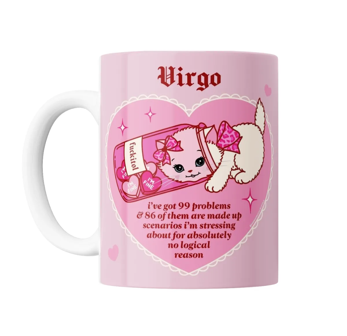 Taza de Cerámica Virgo Gatito y Fuckitol - vista 2