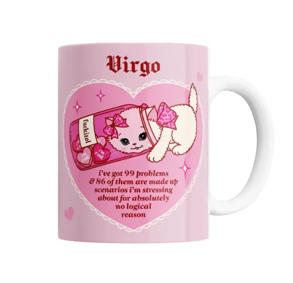 Taza de Cerámica Virgo Gatito y Fuckitol