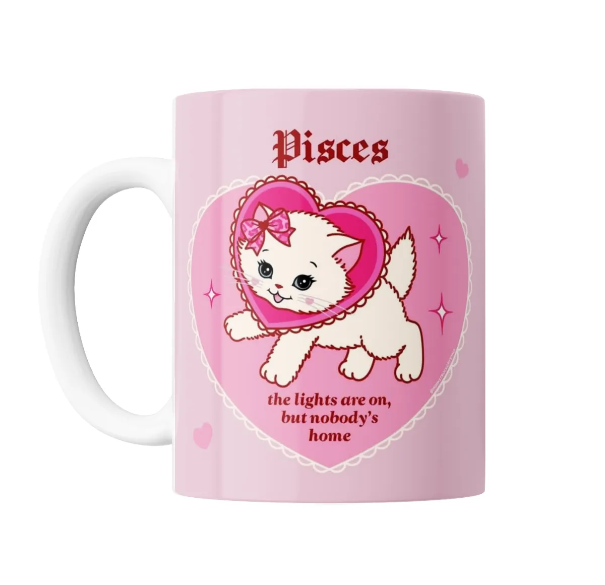 Taza de Cerámica Piscis Gatito Kawaii Corazón - vista 2