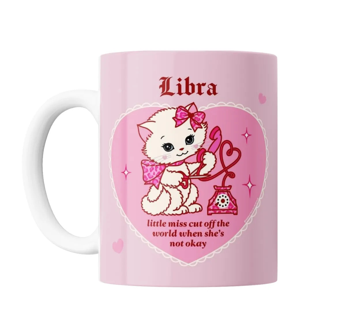 Taza de Cerámica Libra Gatita Teléfono Rosa - vista 2