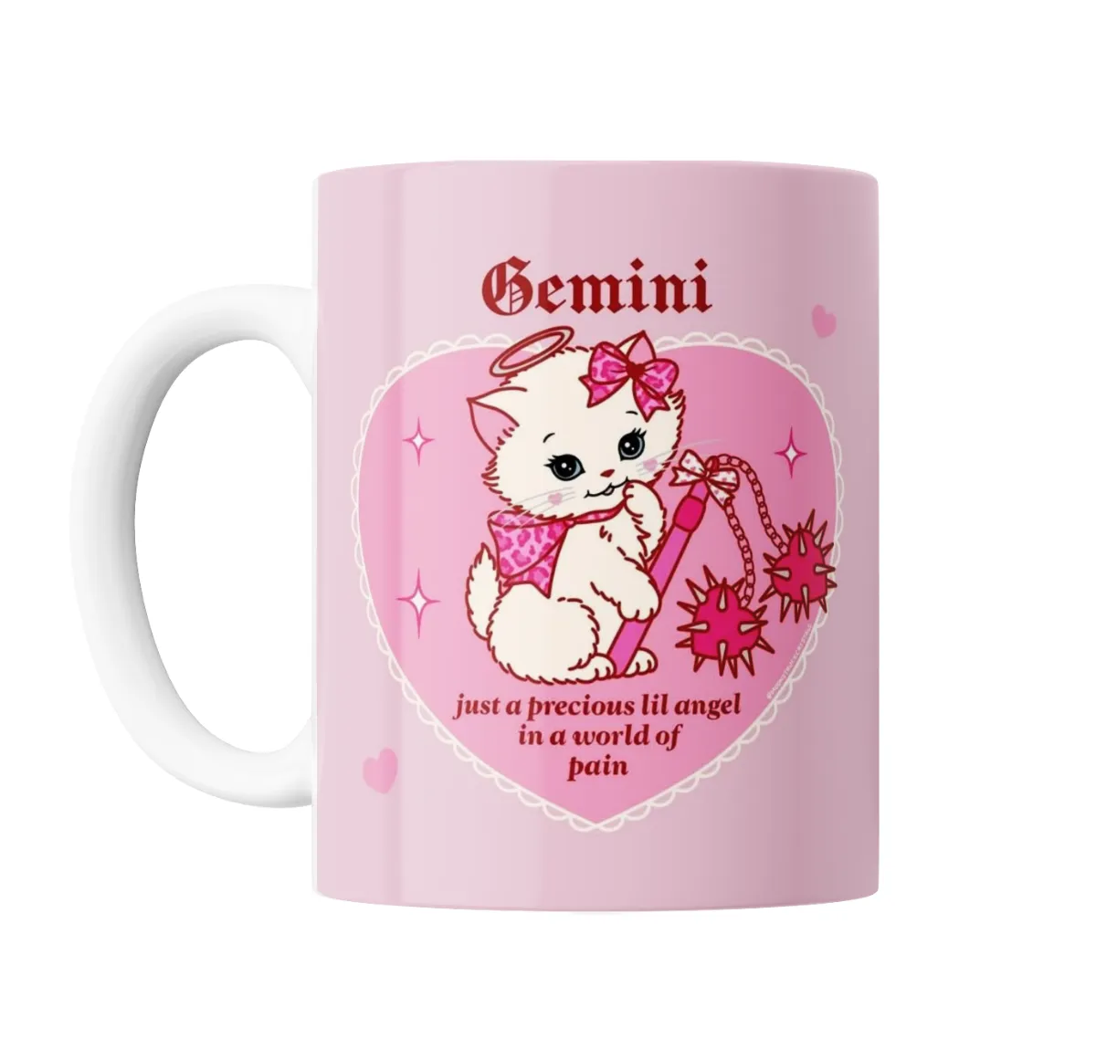 Taza de Cerámica Géminis Gatito Ángel con Mazas - vista 2