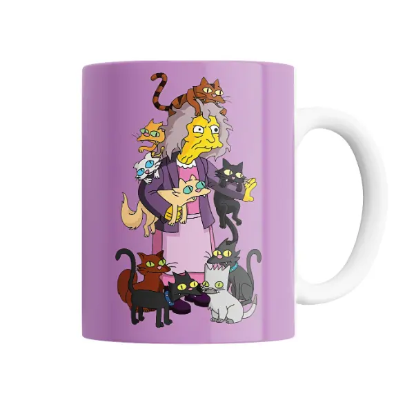 Taza de Cerámica Los Simpson Loca de los gatos