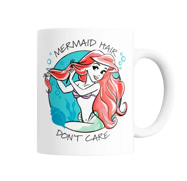 Taza de Cerámica La Sirenita Ariel Mermaid Hair Don't Care