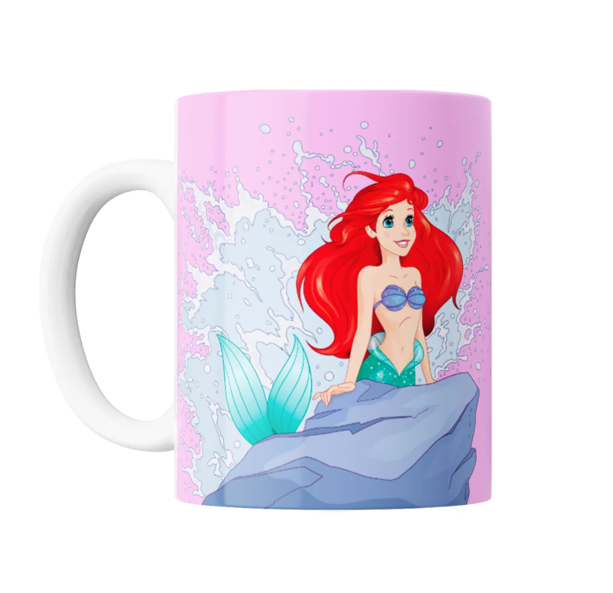 Taza de Cerámica La Sirenita Ariel sobre las rocas - vista 2