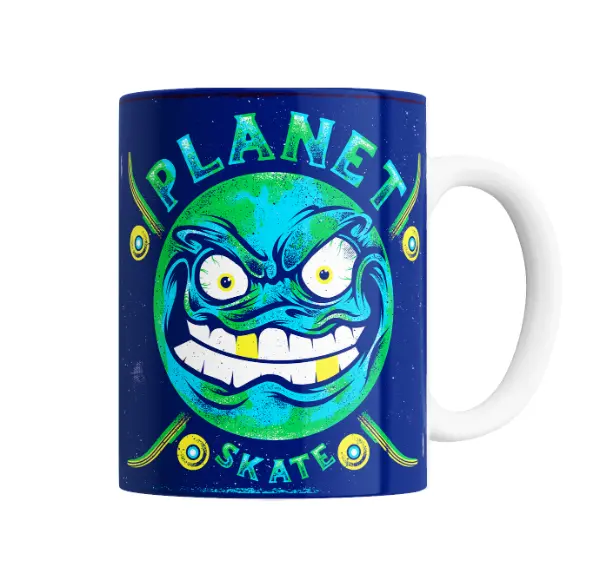 Taza de Cerámica Planet Skate Cara Enojada