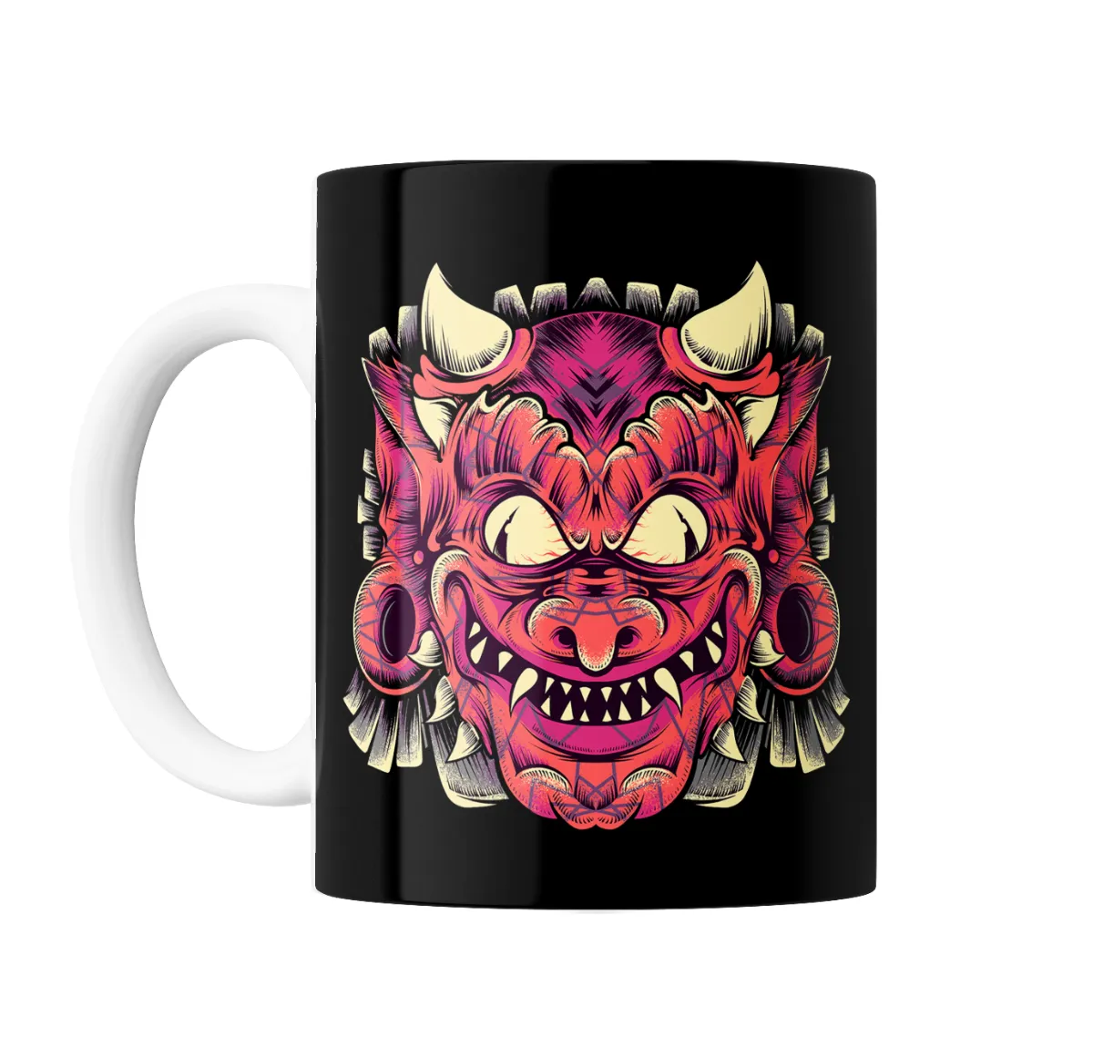 Taza de Cerámica Oni Rosa Monstruo Japonés - vista 2