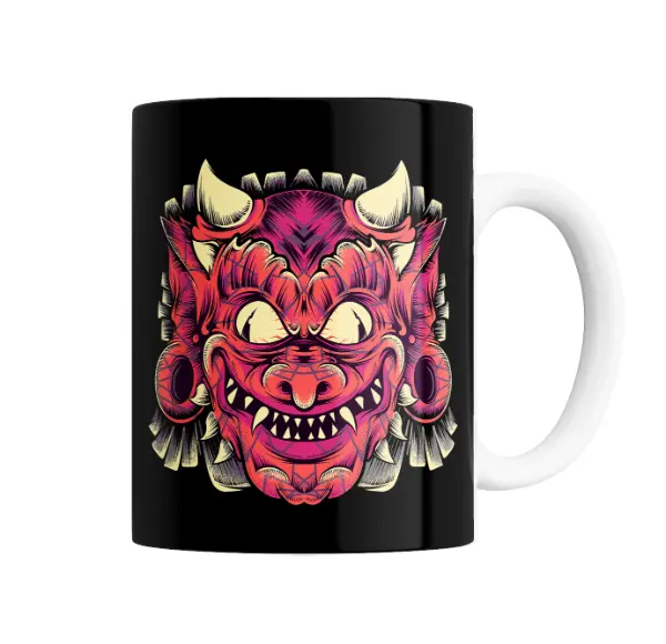 Taza de Cerámica Oni Rosa Monstruo Japonés