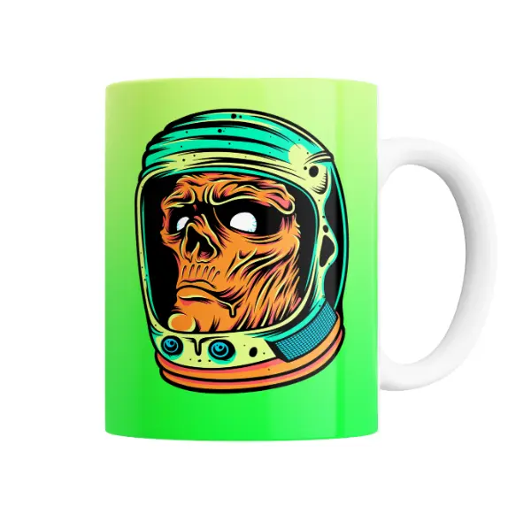 Taza de Cerámica Calavera Astronauta Skate