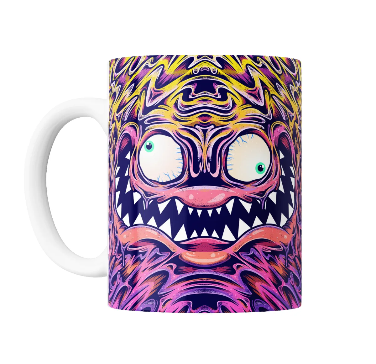 Taza de Cerámica Monstruo Psicodélico Ojos Saltones - vista 2