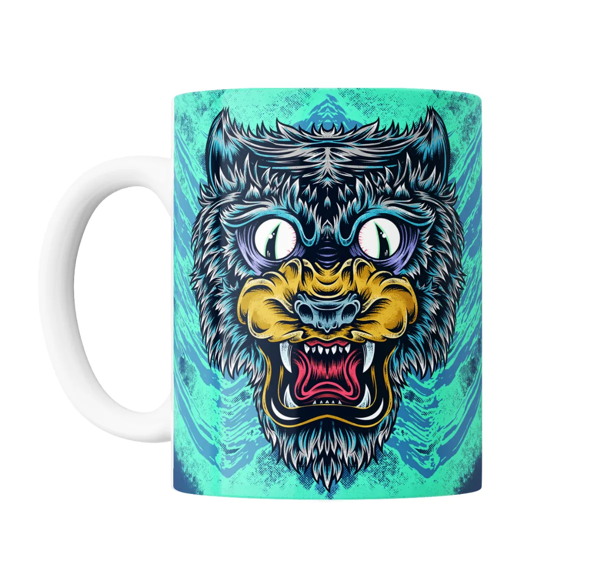 Taza de Cerámica Skate Lobo Monstruo Ojos Saltones - vista 2