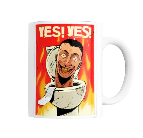 Taza de Cerámica Skibidi Toilet Yes Yes
