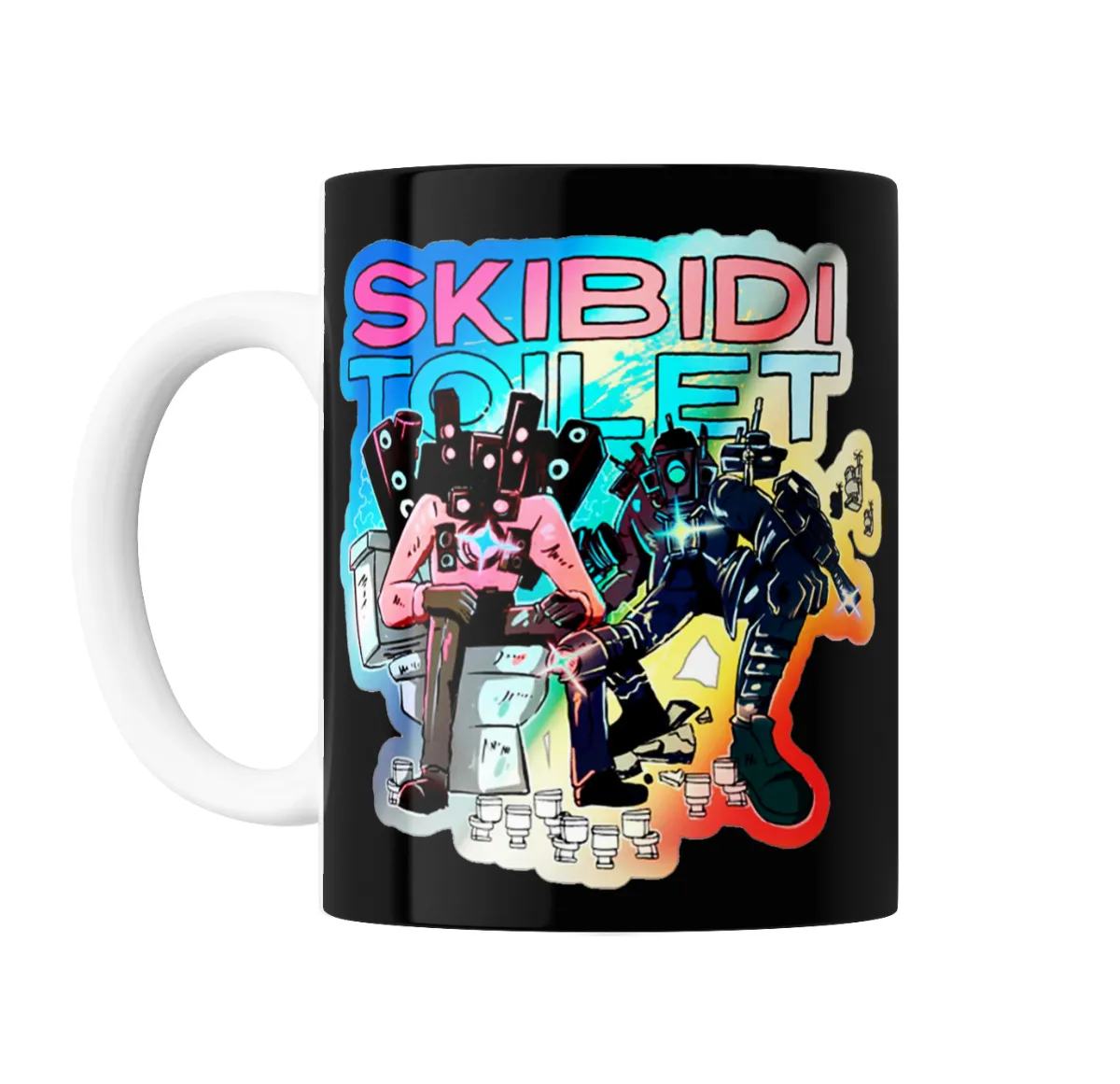 Taza de Cerámica Skibidi Toilet Personajes en Batalla - vista 2