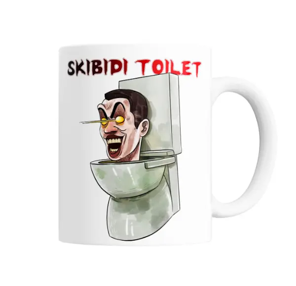 Taza de Cerámica Skibidi Toilet Cabeza Humana en Inodoro