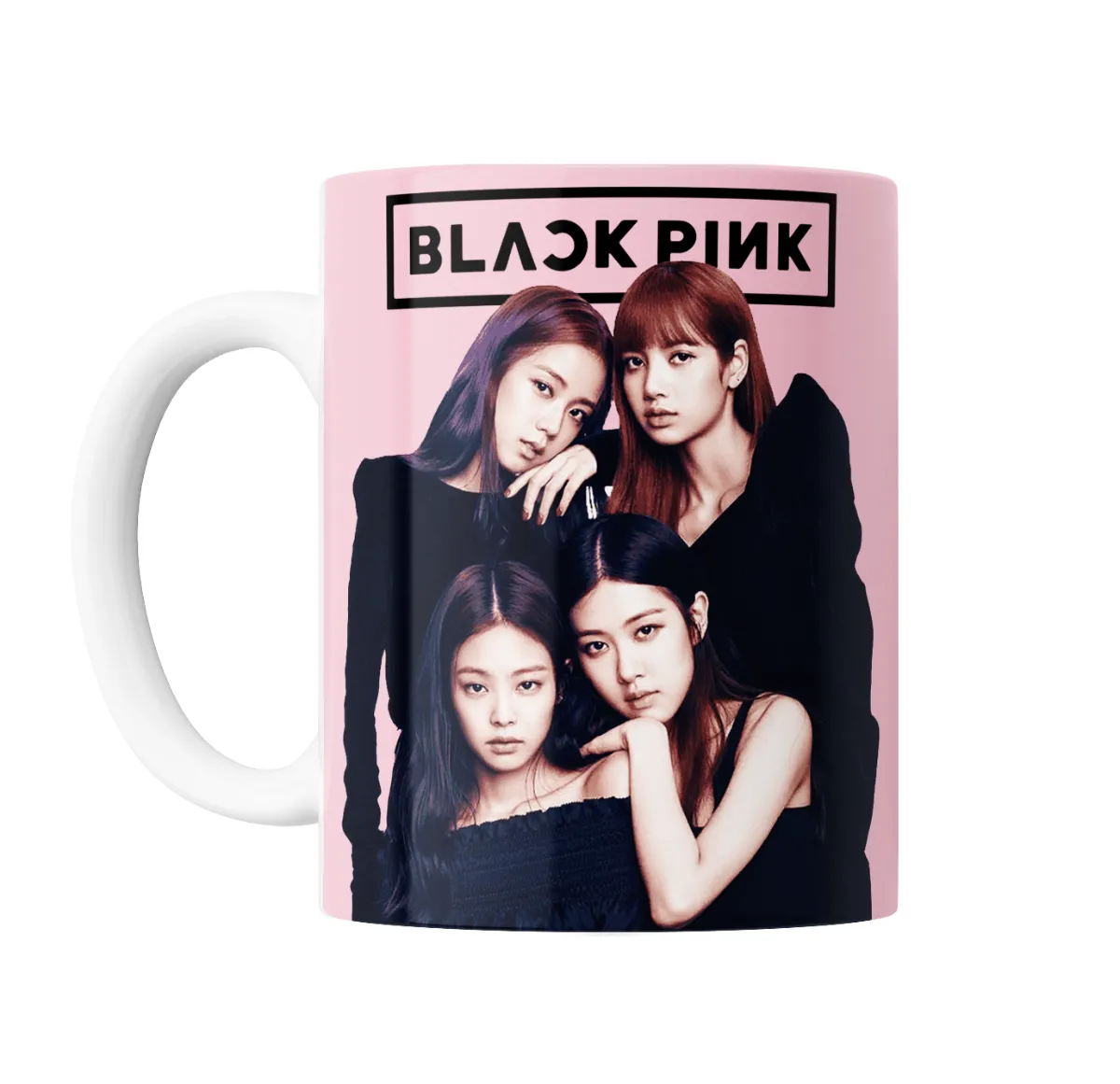 Taza de Cerámica BlackPink Grupo Integrantes Fondo Rosa - vista 2