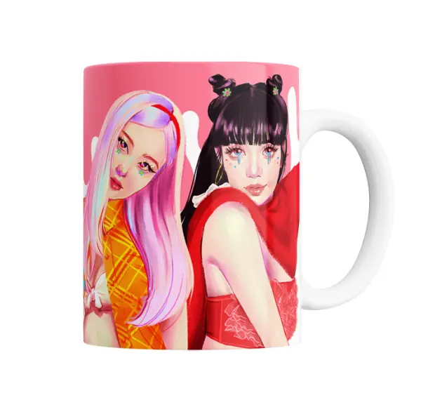Taza de Cerámica BlackPink Ilustración Pastel