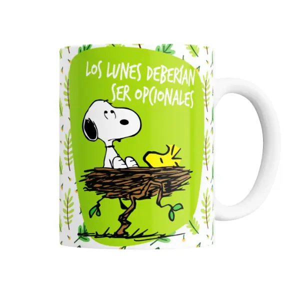 Taza de Cerámica Snoopy Los Lunes Deberían Ser Opcionales