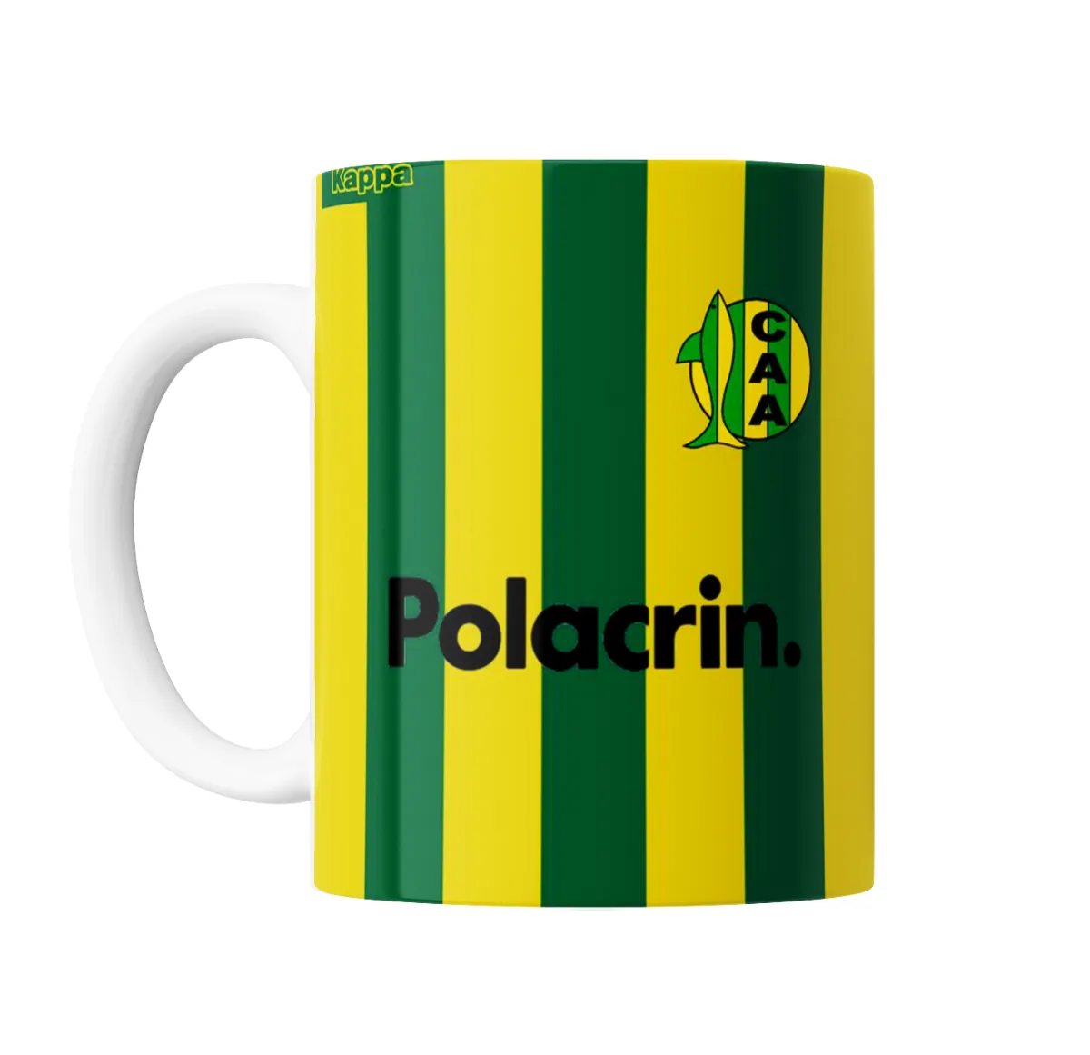 Taza de Cerámica Aldosivi Camiseta Rayas Verdes y Amarillas - vista 2