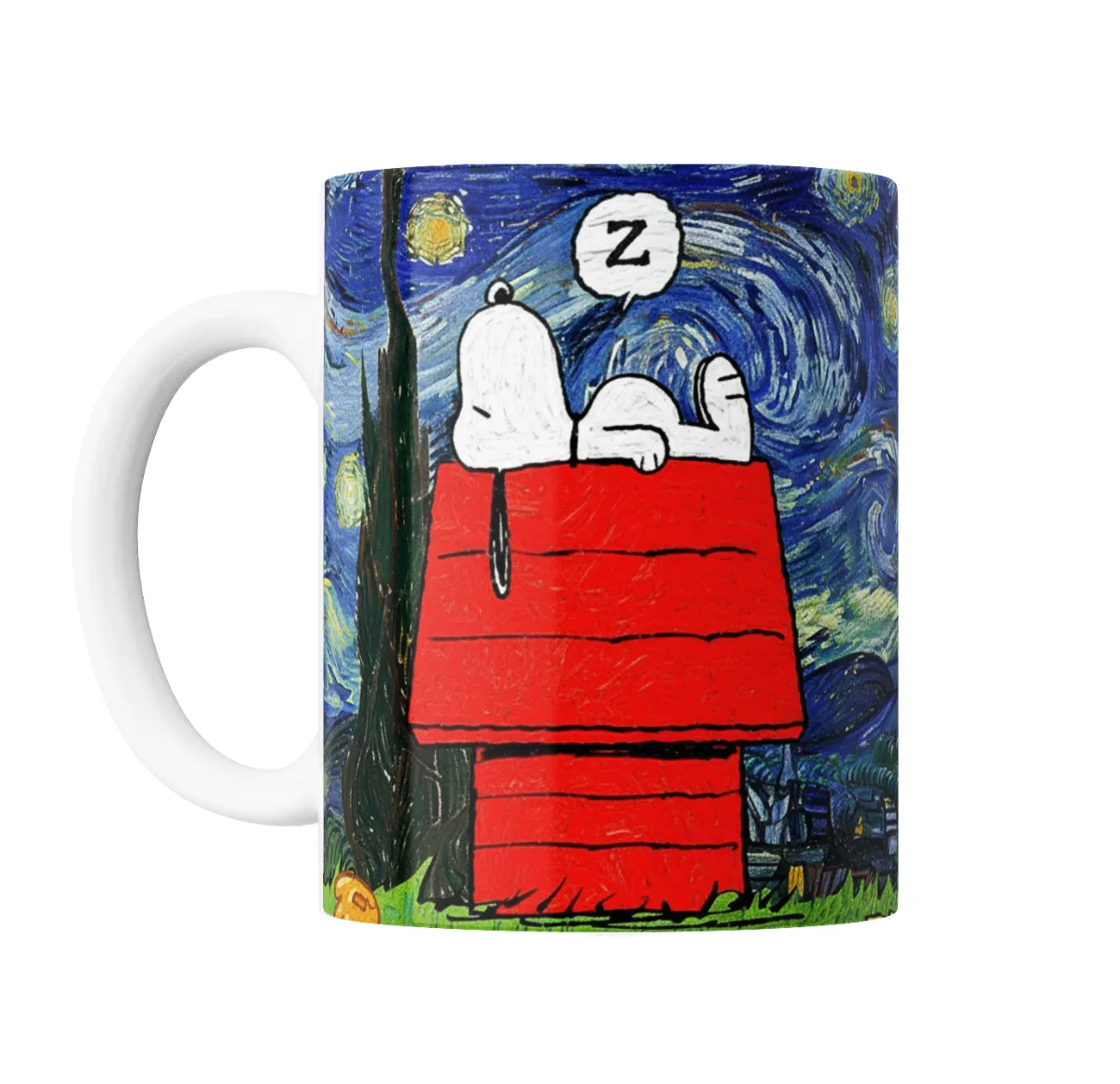 Taza de Cerámica Snoopy La noche estrellada Van Gogh - vista 2