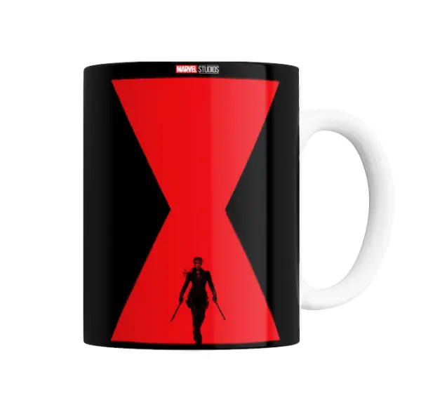 Taza de Cerámica Black Widow Viuda Negra Silueta Roja
