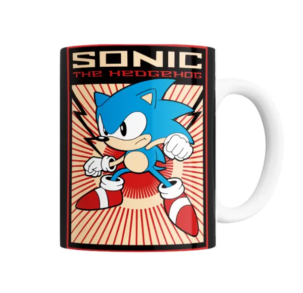 Taza de Cerámica Sonic the Hedgehog Poster Retro