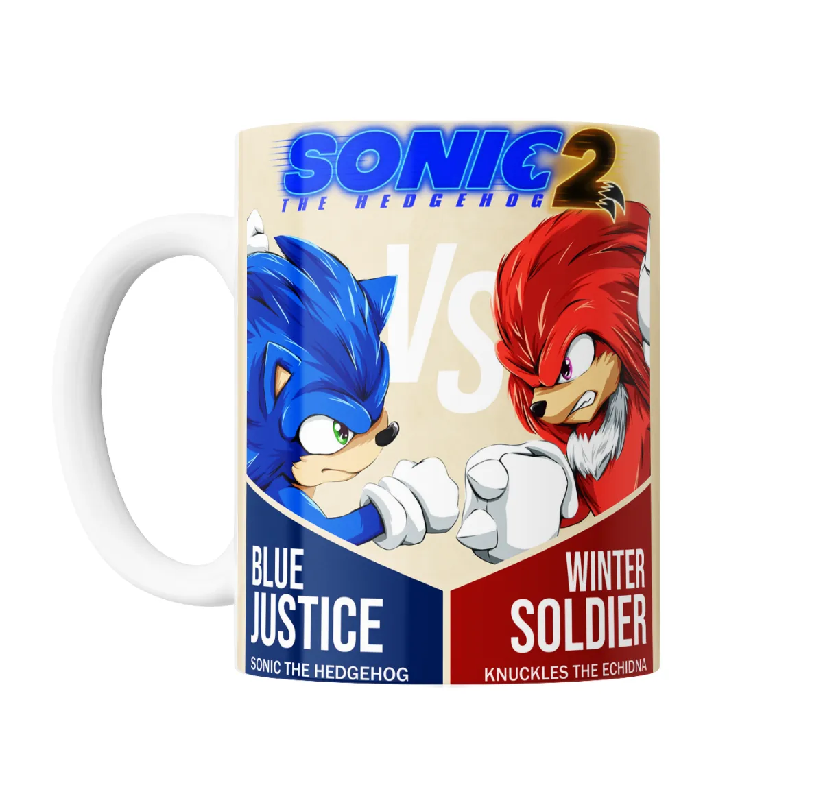 Taza de Cerámica Sonic 2 Sonic vs Knuckles Blue Justice - vista 2