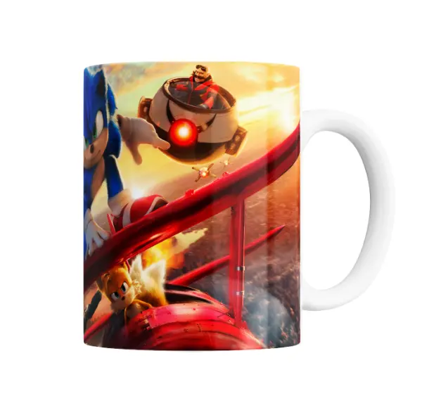 Taza de Cerámica Sonic Película Tails y Eggman