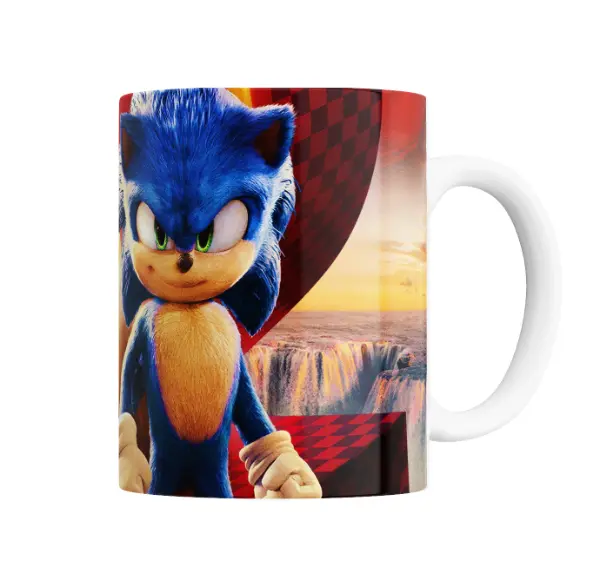 Taza de Cerámica Sonic la Pelicula Sonic y Tails