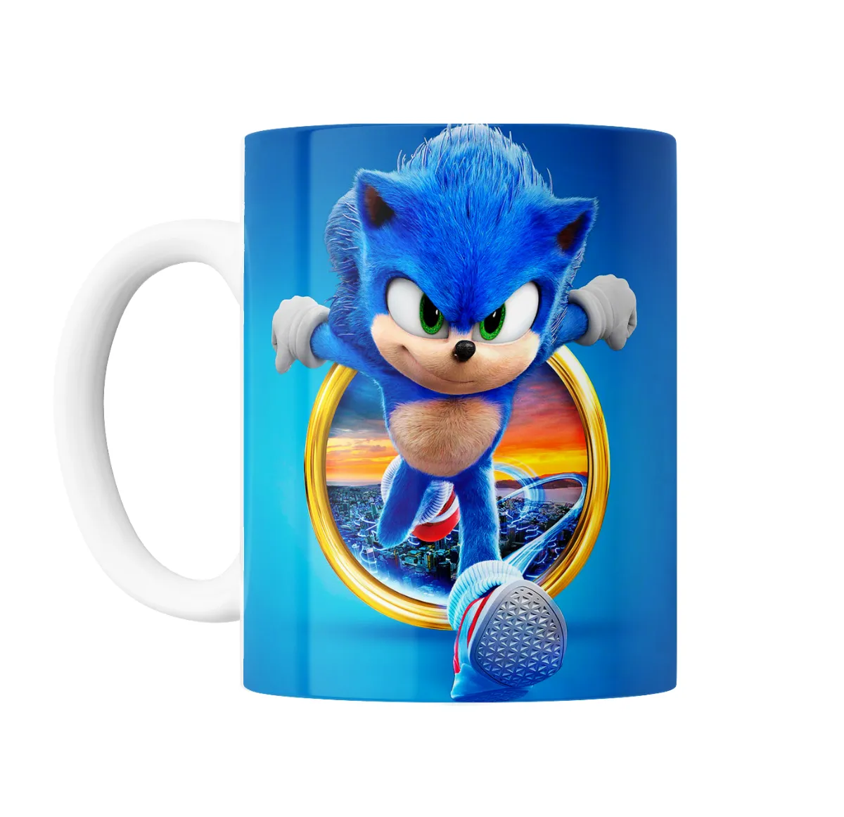 Taza de Cerámica Sonic Película Sonic Saltando por el Anillo - vista 2