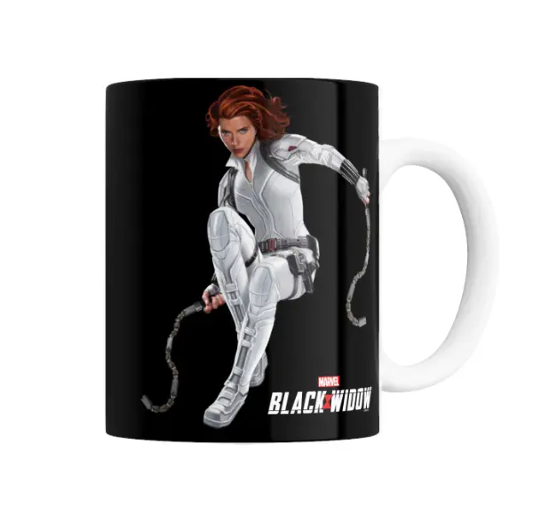 Taza de Cerámica Black Widow Natasha Romanoff Traje Blanco