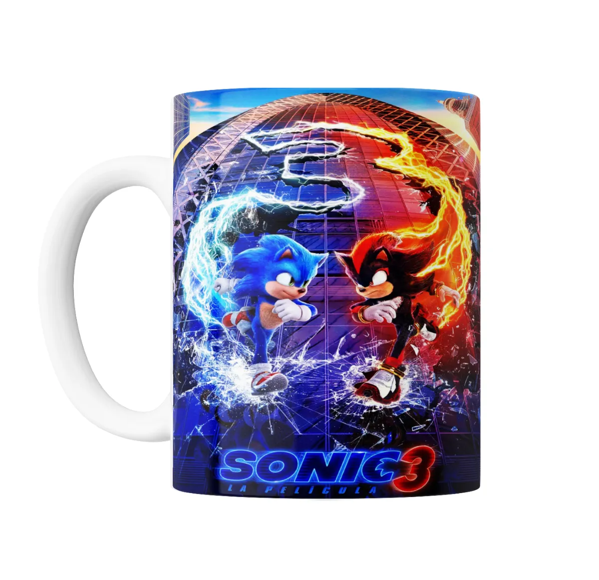 Taza de Cerámica Sonic 3 La Película Sonic y Shadow - vista 2
