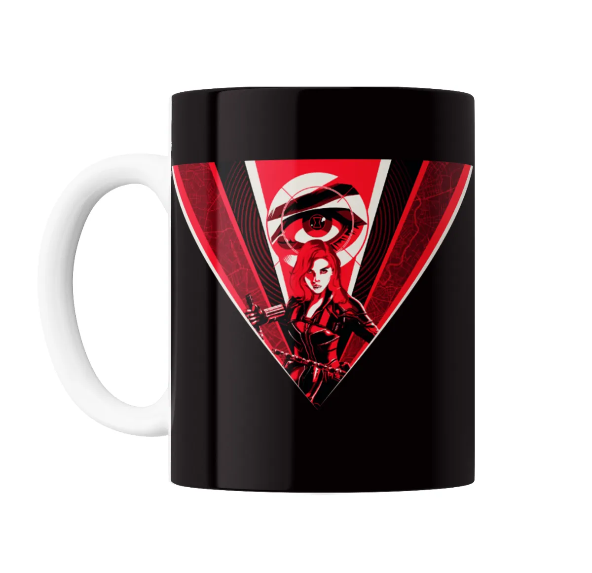 Taza de Cerámica Black Widow Viuda Negra Ojo Rojo - vista 2