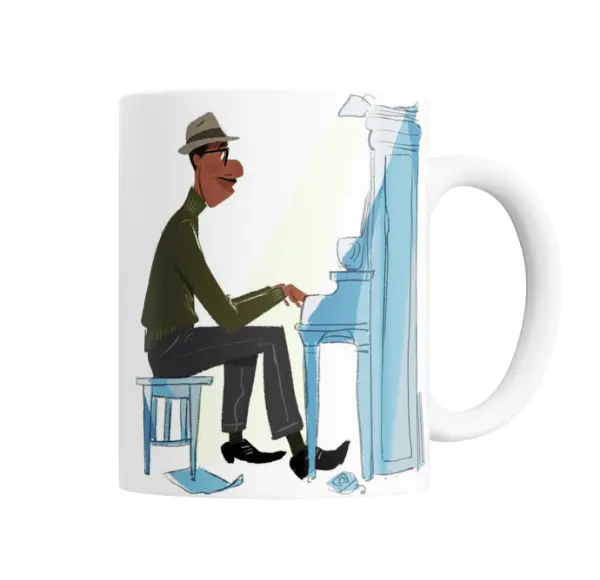 Taza de Cerámica Soul Joe Gardner Tocando el Piano