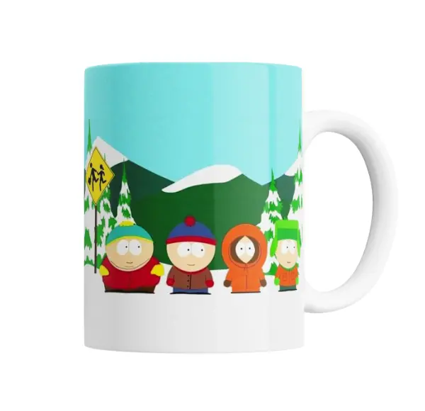 Taza de Cerámica South Park Cartman Stan Kenny Kyle en la nieve