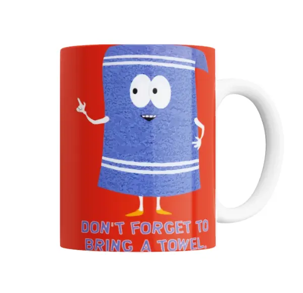 Taza de Cerámica South Park Toallin No Olvides Traer una Toalla