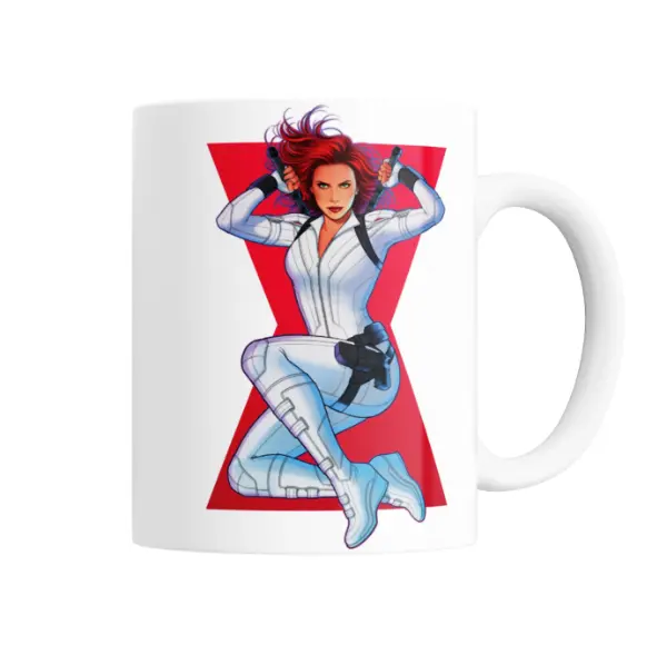 Taza de Cerámica Black Widow Natasha Romanoff Traje Blanco