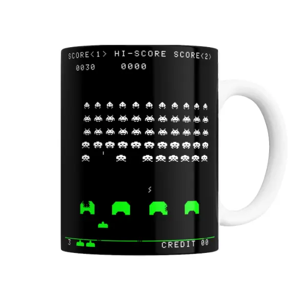 Taza de Cerámica Space Invaders Pantalla Arcade