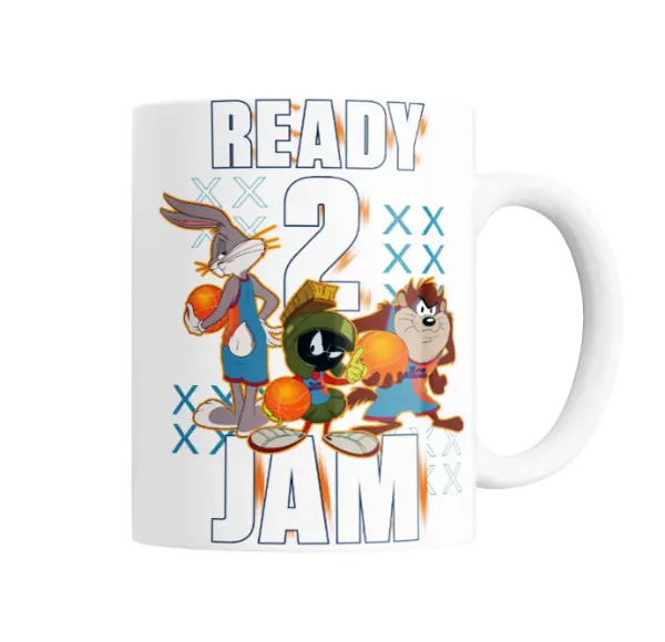 Taza de Cerámica Space Jam Bugs Bunny Marvin y Taz Ready 2 Jam