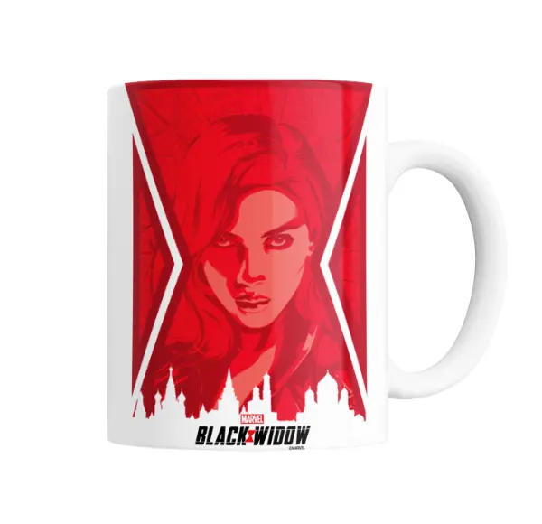 Taza de Cerámica Black Widow Natasha Romanoff Retrato Rojo
