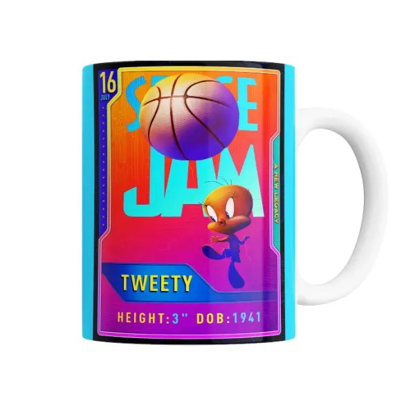 Taza de Cerámica Space Jam Tweety Carta Coleccionable