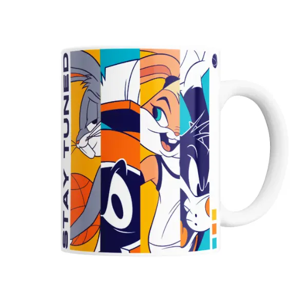 Taza de Cerámica Space Jam Stay Tuned Bugs Lola Taz