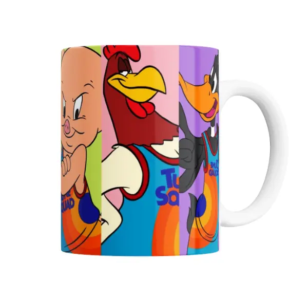 Taza de Cerámica Space Jam Tune Squad Bugs Lola Sylvester