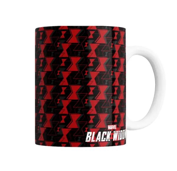 Taza de Cerámica Black Widow Patrón Logo Marvel