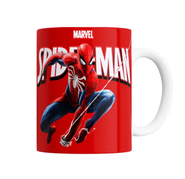 Taza de Cerámica Spiderman Traje Dorsal Blanco Marvel