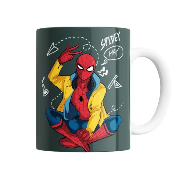 Taza de Cerámica Spiderman Hoodie Spidey Dibujo Estudiante